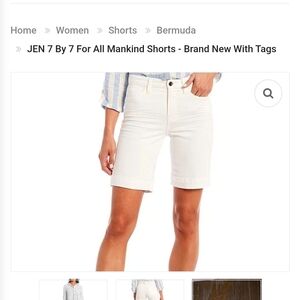 NWT 7 For All Mankind Women's Cream Bermuda Shorts
